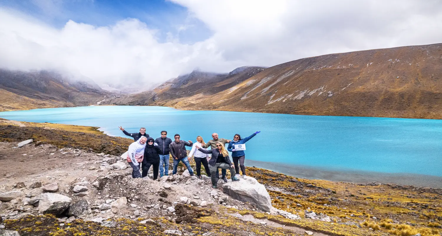 Panoramic view of the 7 Lakes of Ausangate trek